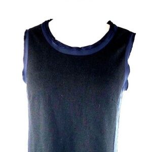 J.Crew Twilight Black Navy Wool Silk Tie Dress